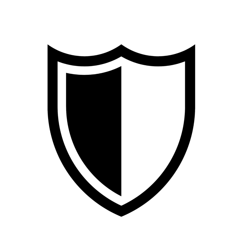 White and black shield icon
